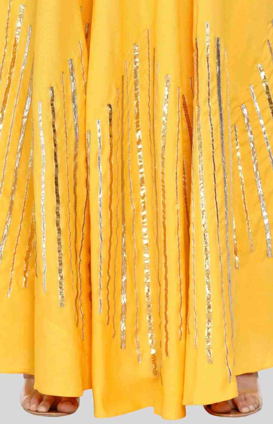 Yellow Barcode Circular Skirt