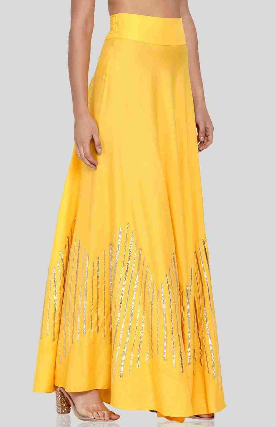 Yellow Barcode Circular Skirt