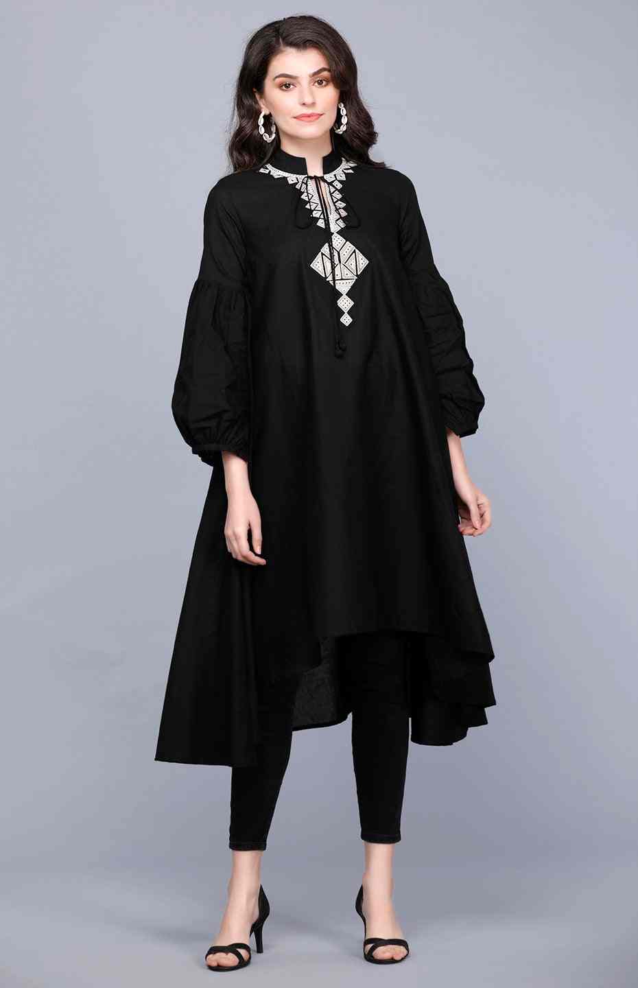 Black Circular Mirror Tunic