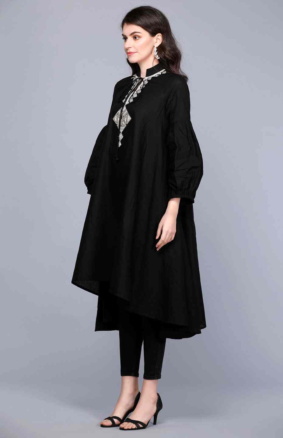 Black Circular Mirror Tunic