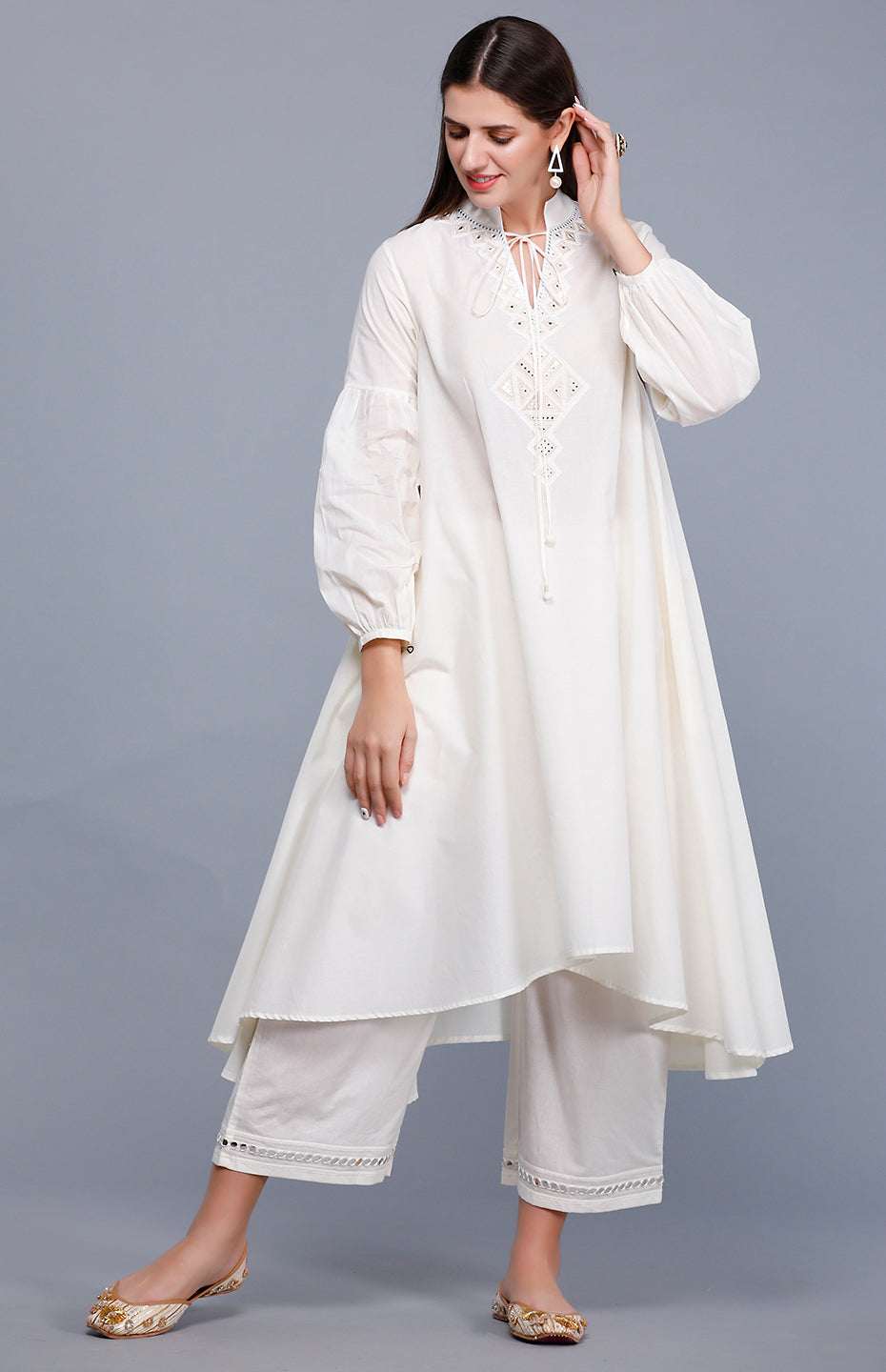 Off White Circular Mirror Tunic