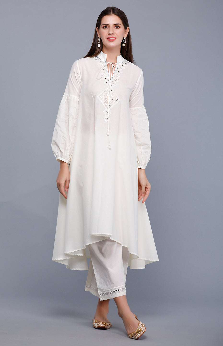 Off White Circular Mirror Tunic