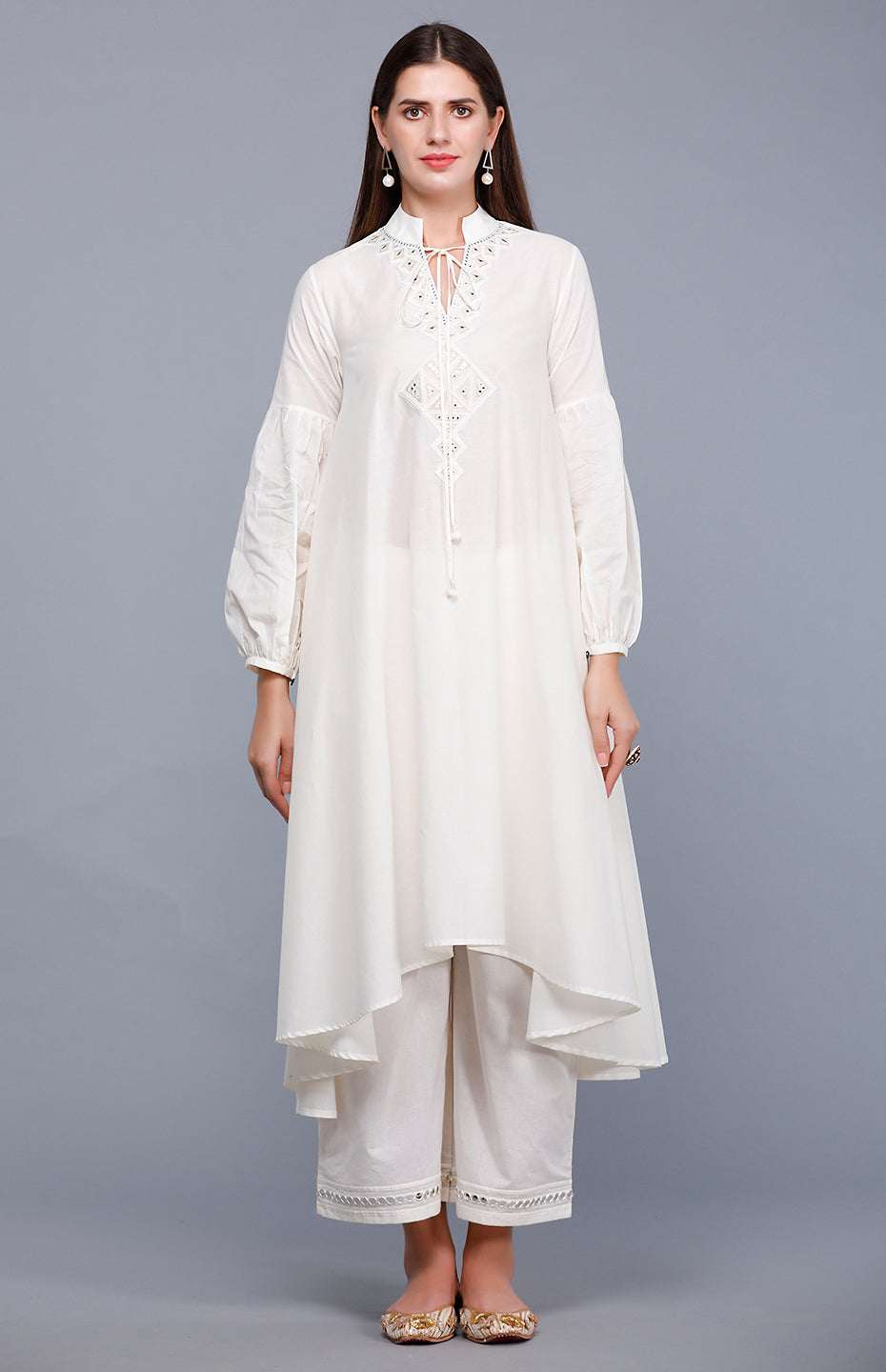 Off White Circular Mirror Tunic