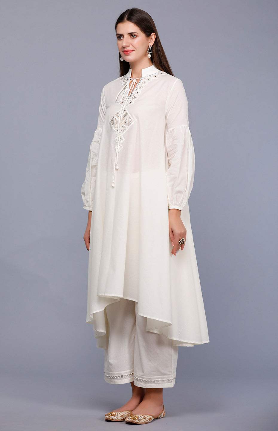 Off White Circular Mirror Tunic