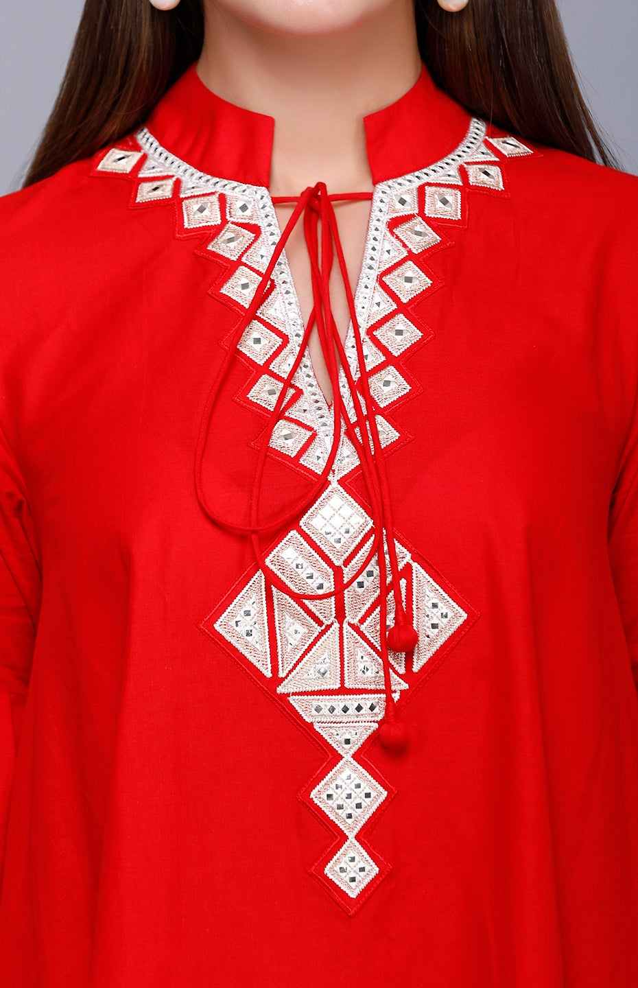 Red Circular Mirror Tunic