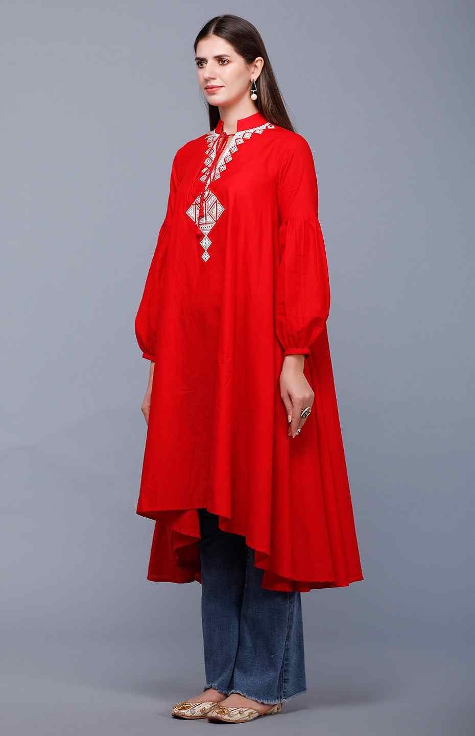 Red Circular Mirror Tunic