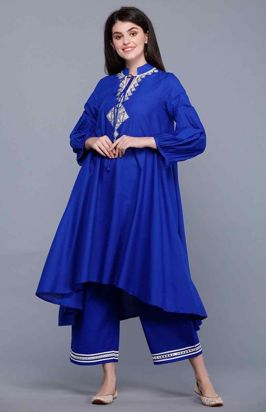Royal Blue Circular Mirror Tunic