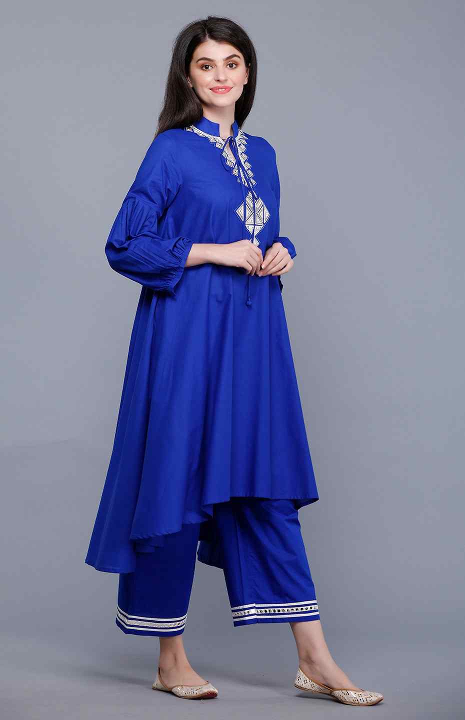 Royal Blue Circular Mirror Tunic