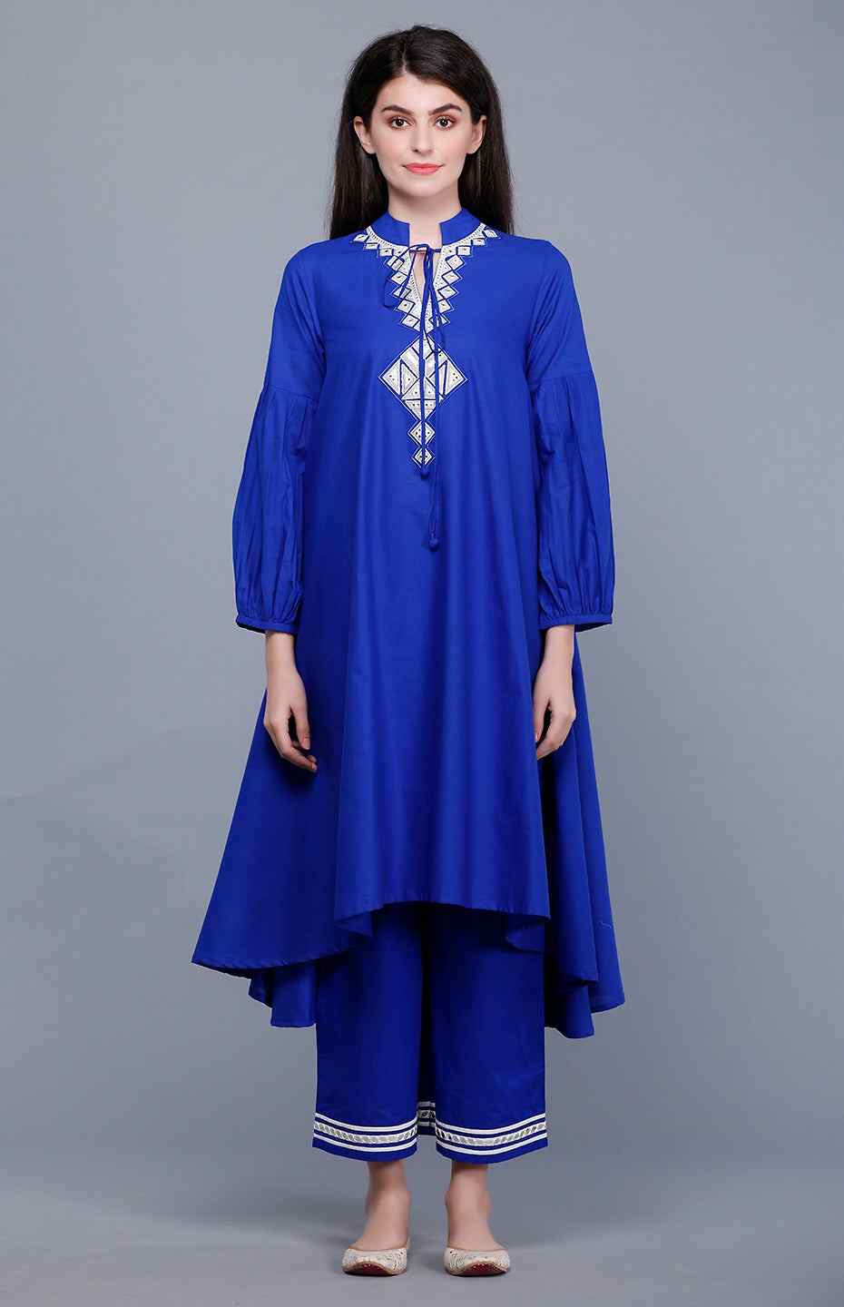 Royal Blue Circular Mirror Tunic