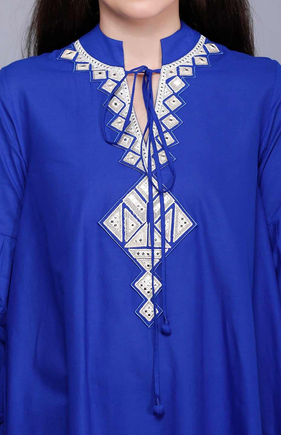 Royal Blue Circular Mirror Tunic