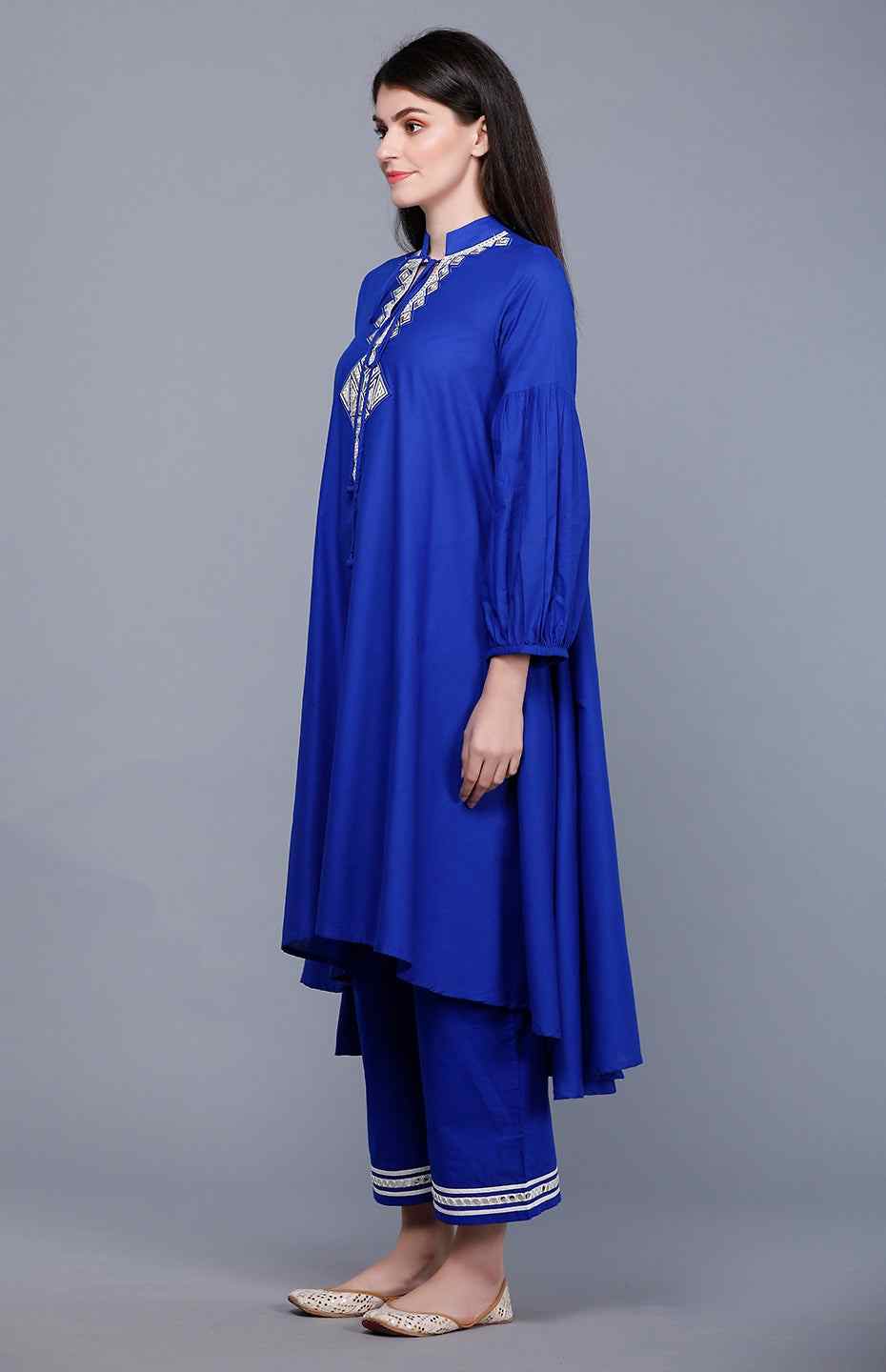 Royal Blue Circular Mirror Tunic