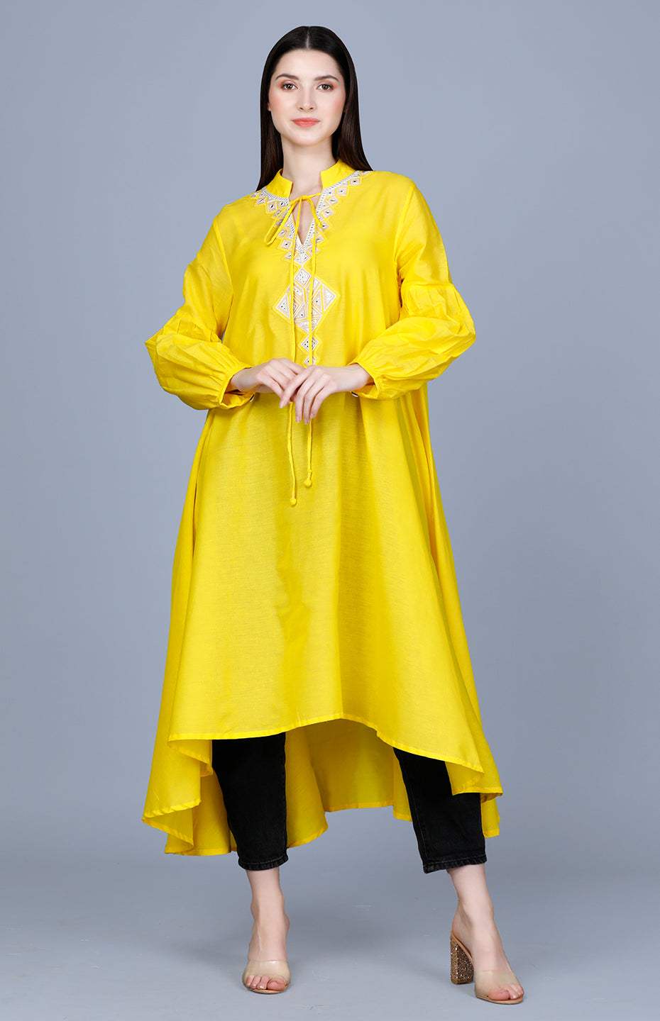 Yellow Circular Mirror Tunic