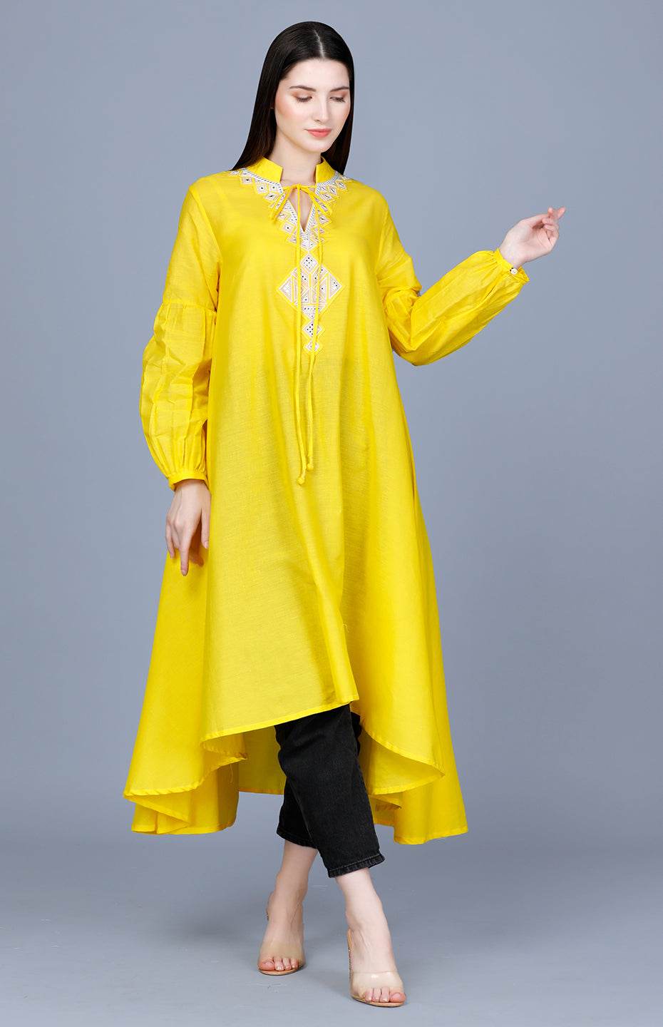 Yellow Circular Mirror Tunic