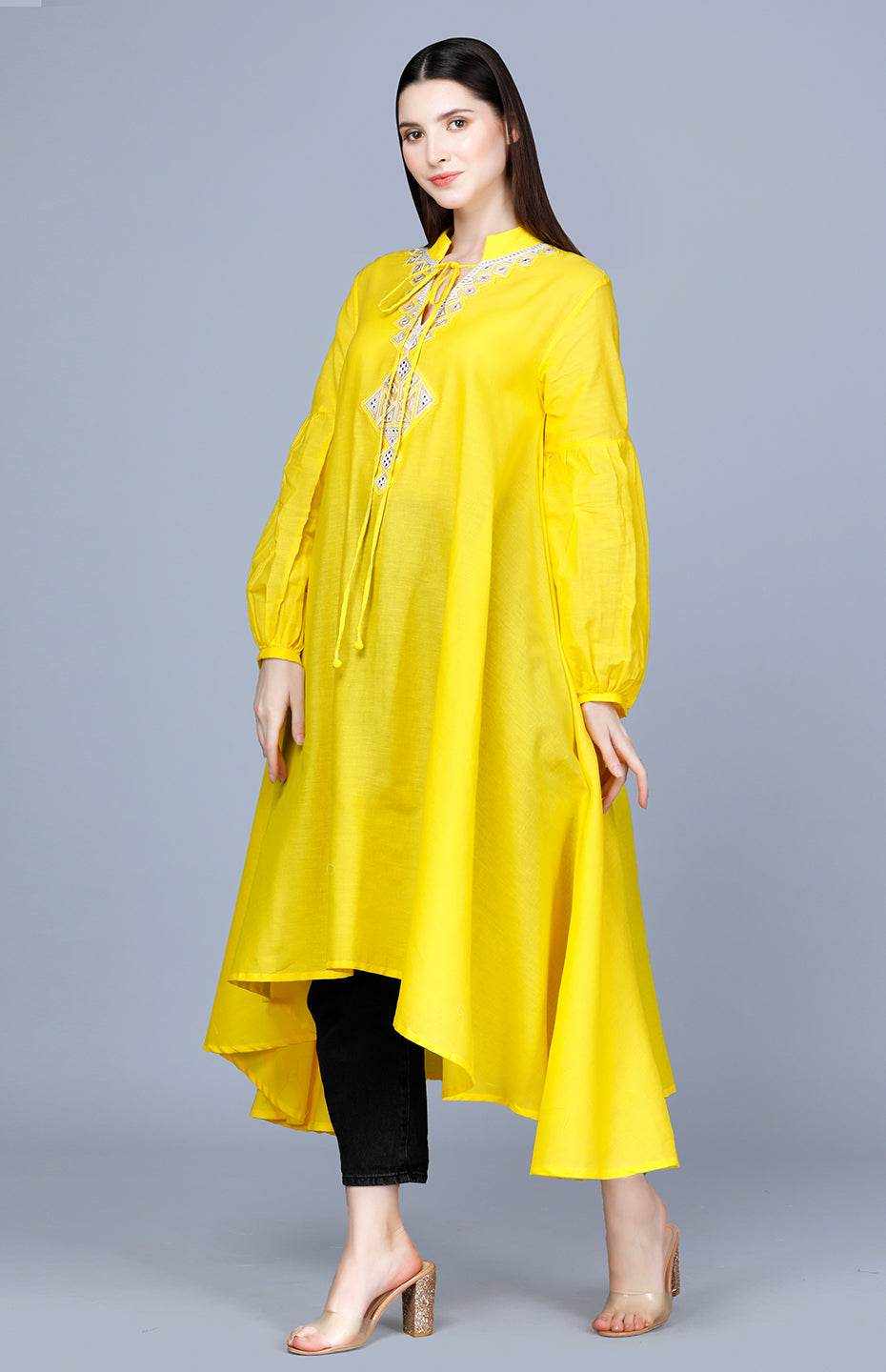 Yellow Circular Mirror Tunic