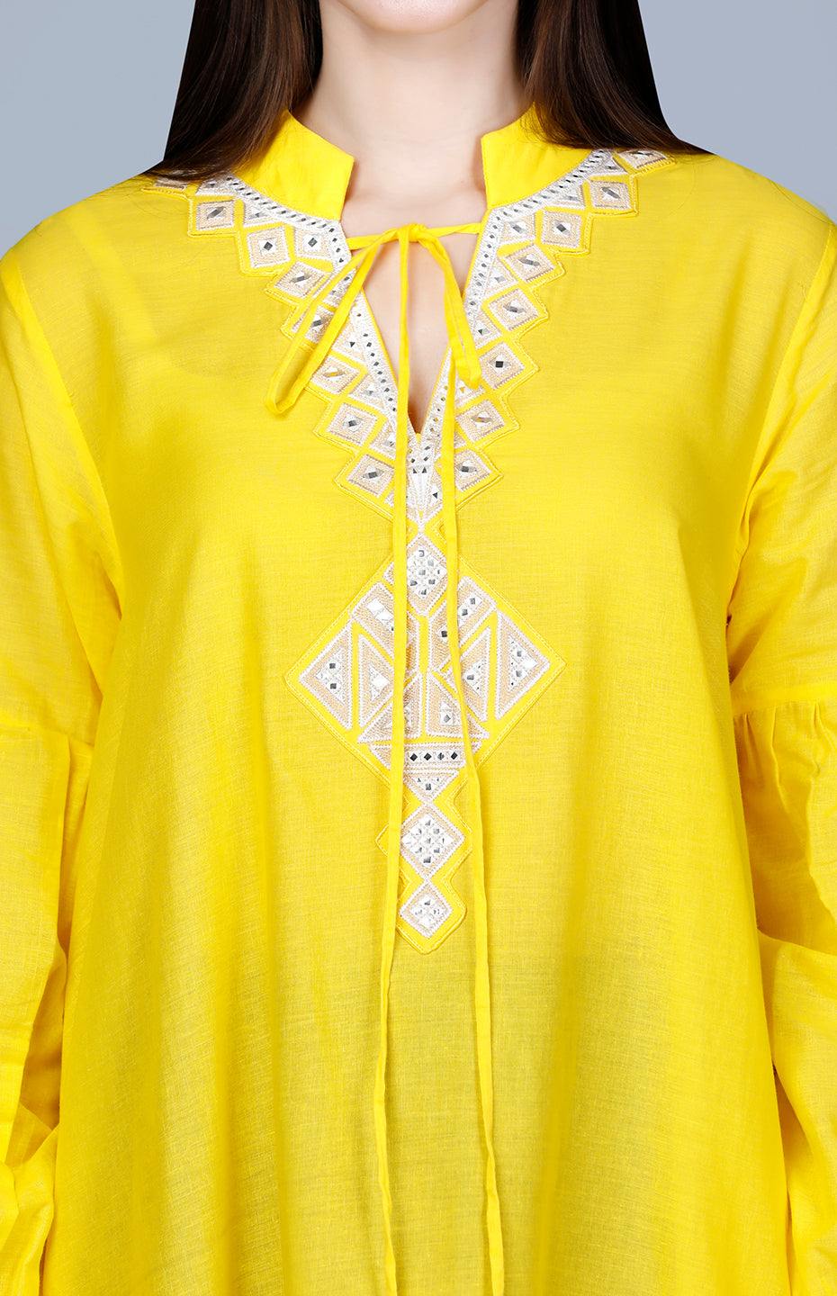 Yellow Circular Mirror Tunic