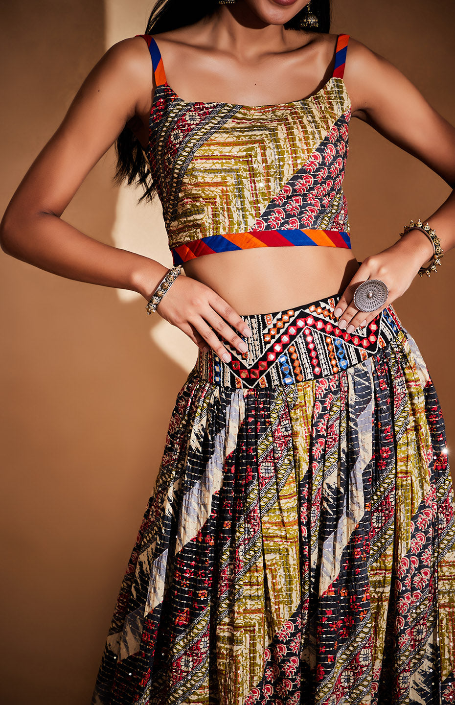 Sequins Tribal Crop Top