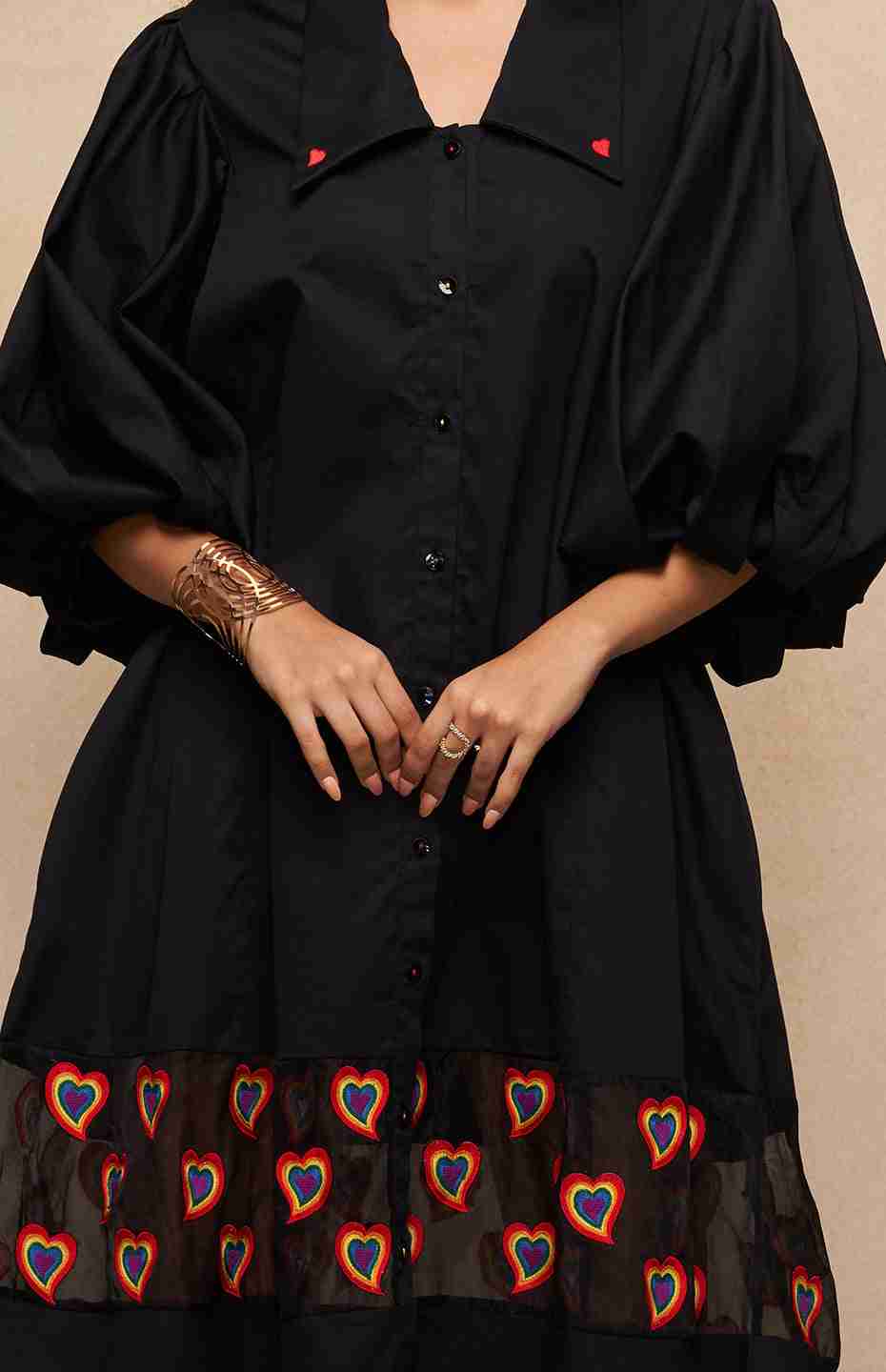 Satrangi Black Dress