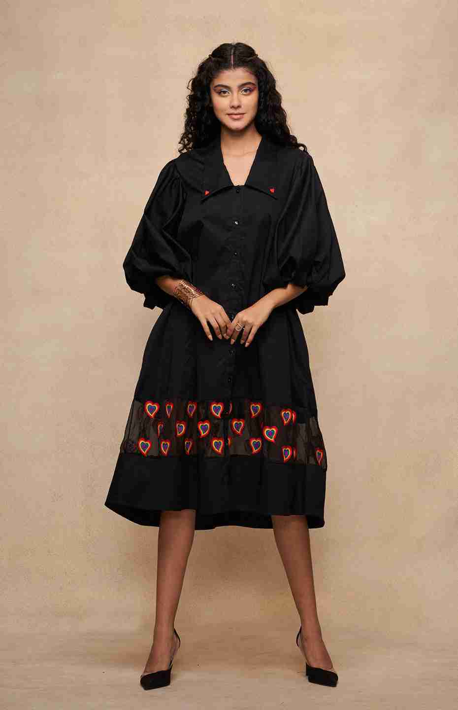 Satrangi Black Dress