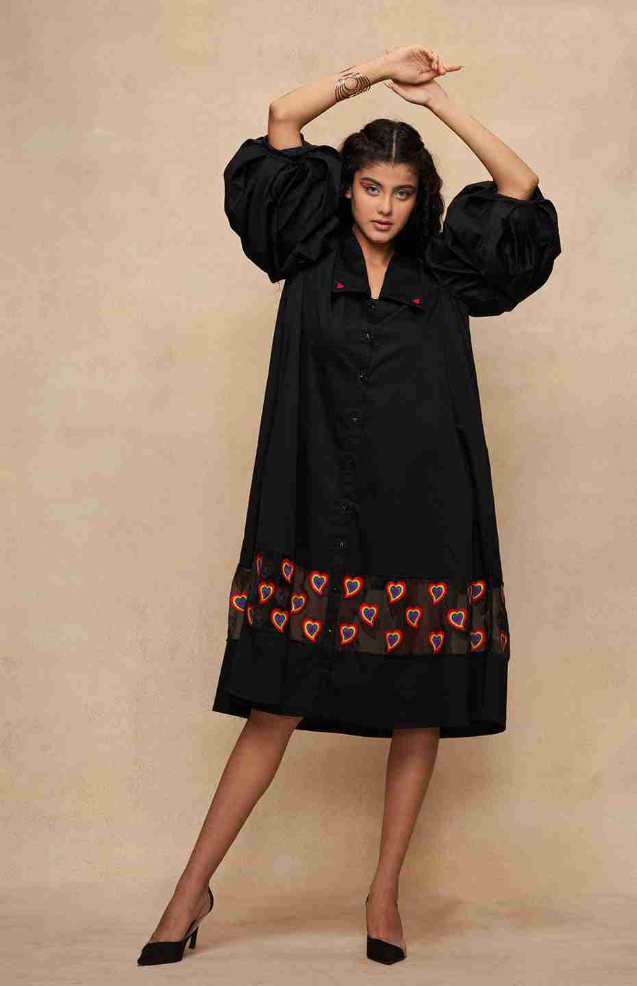 Satrangi Black Dress