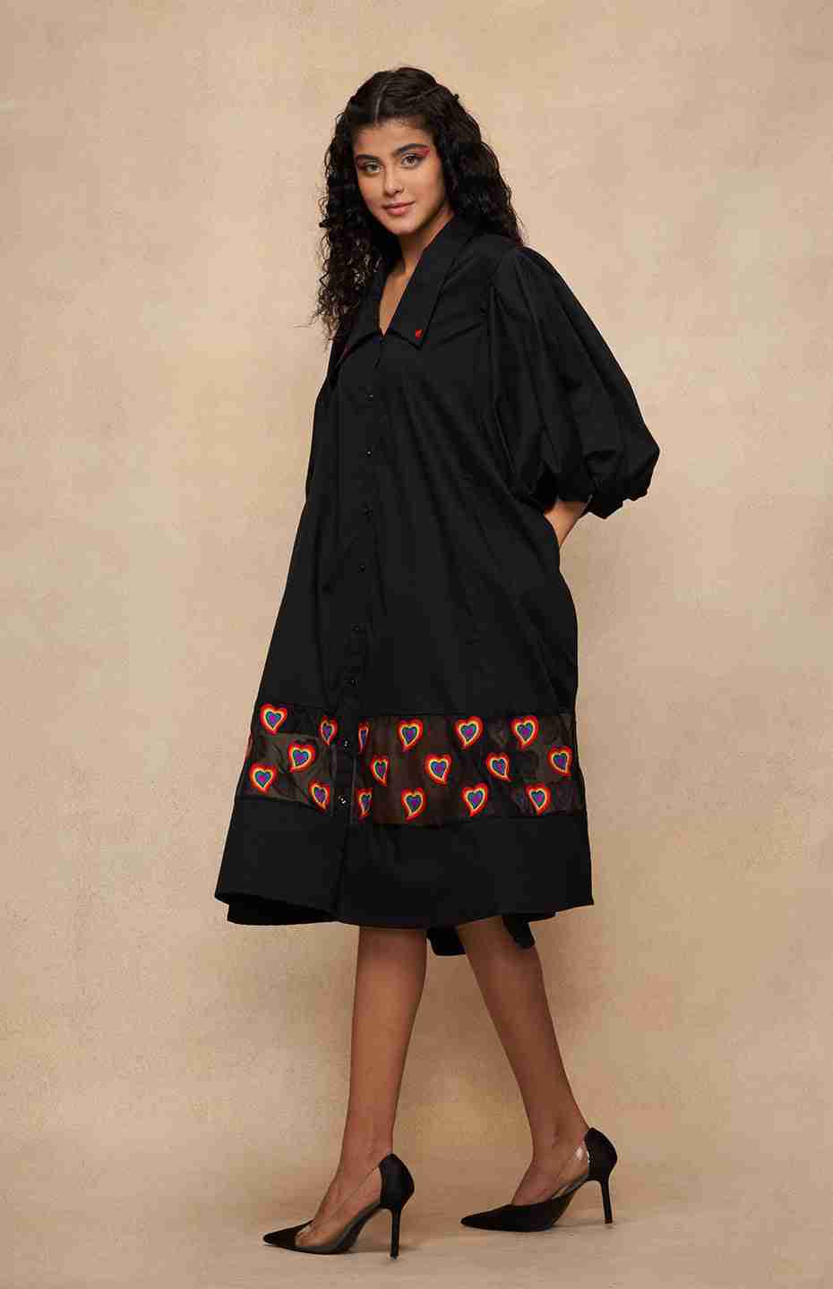 Satrangi Black Dress