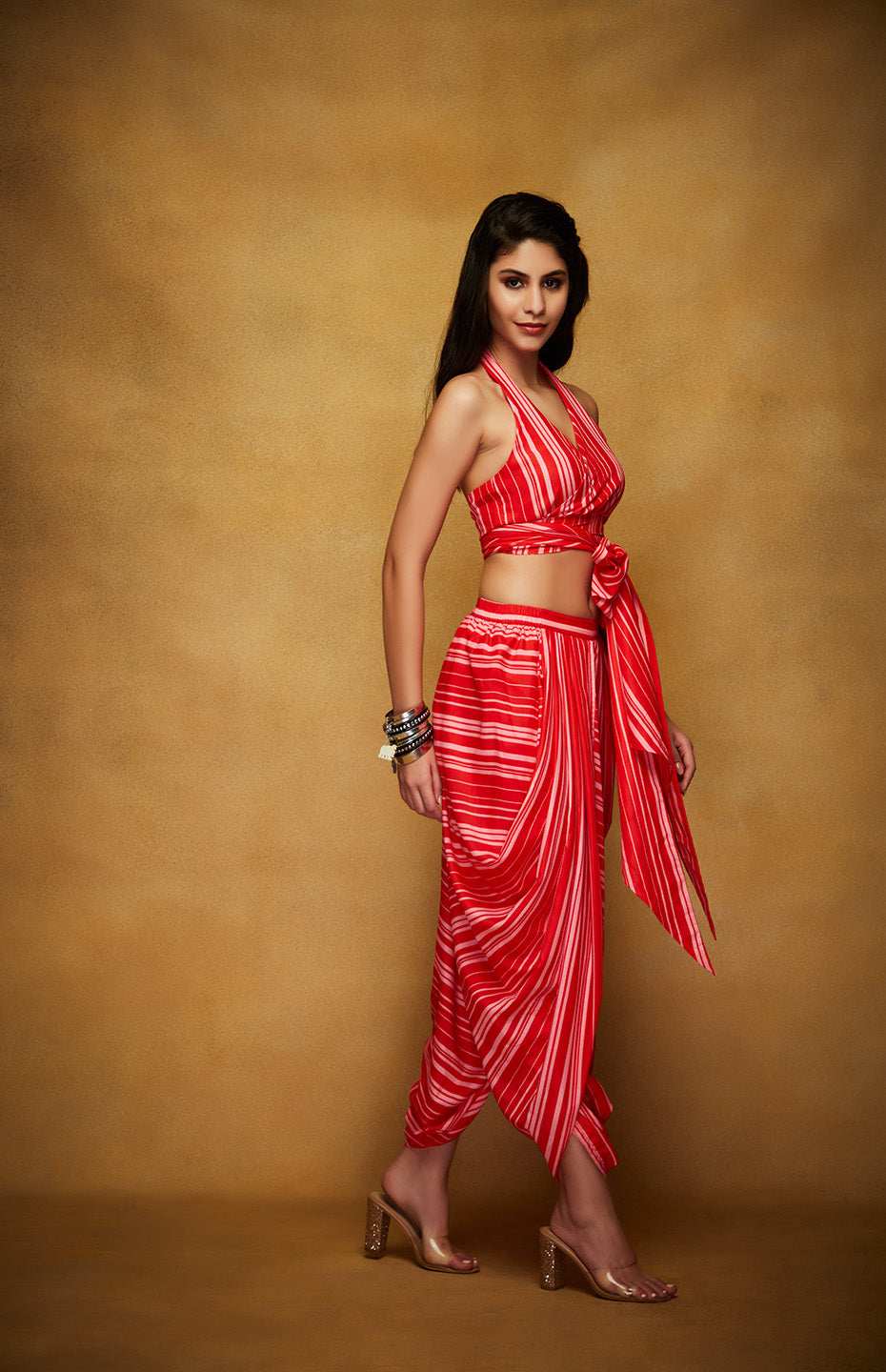Red & Pink Dhoti