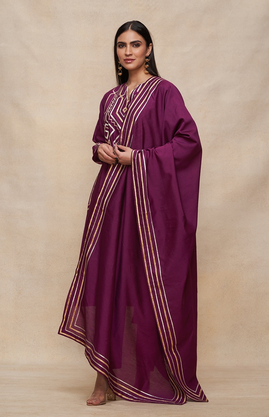 Wine Gota Dupatta