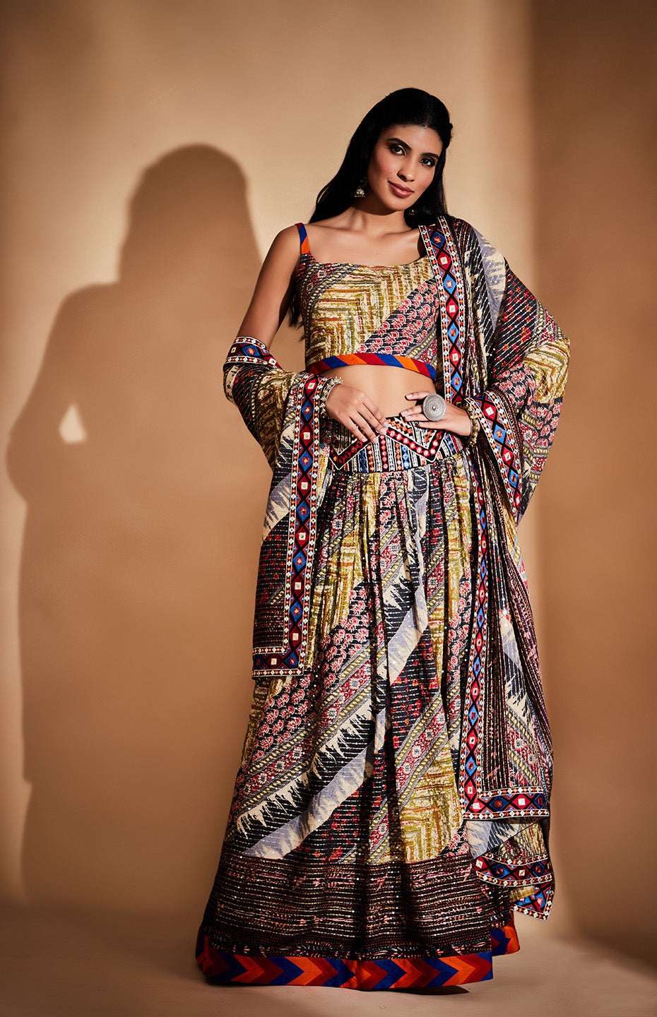 Mirror and Sequins Tribal Dupatta