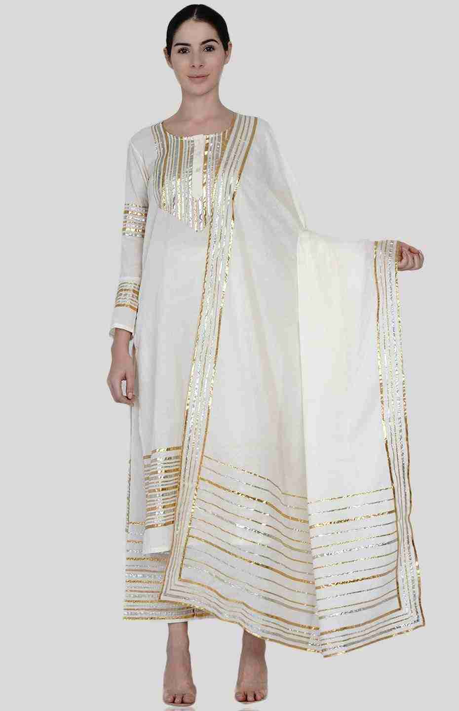 Off White Barcode Dupatta