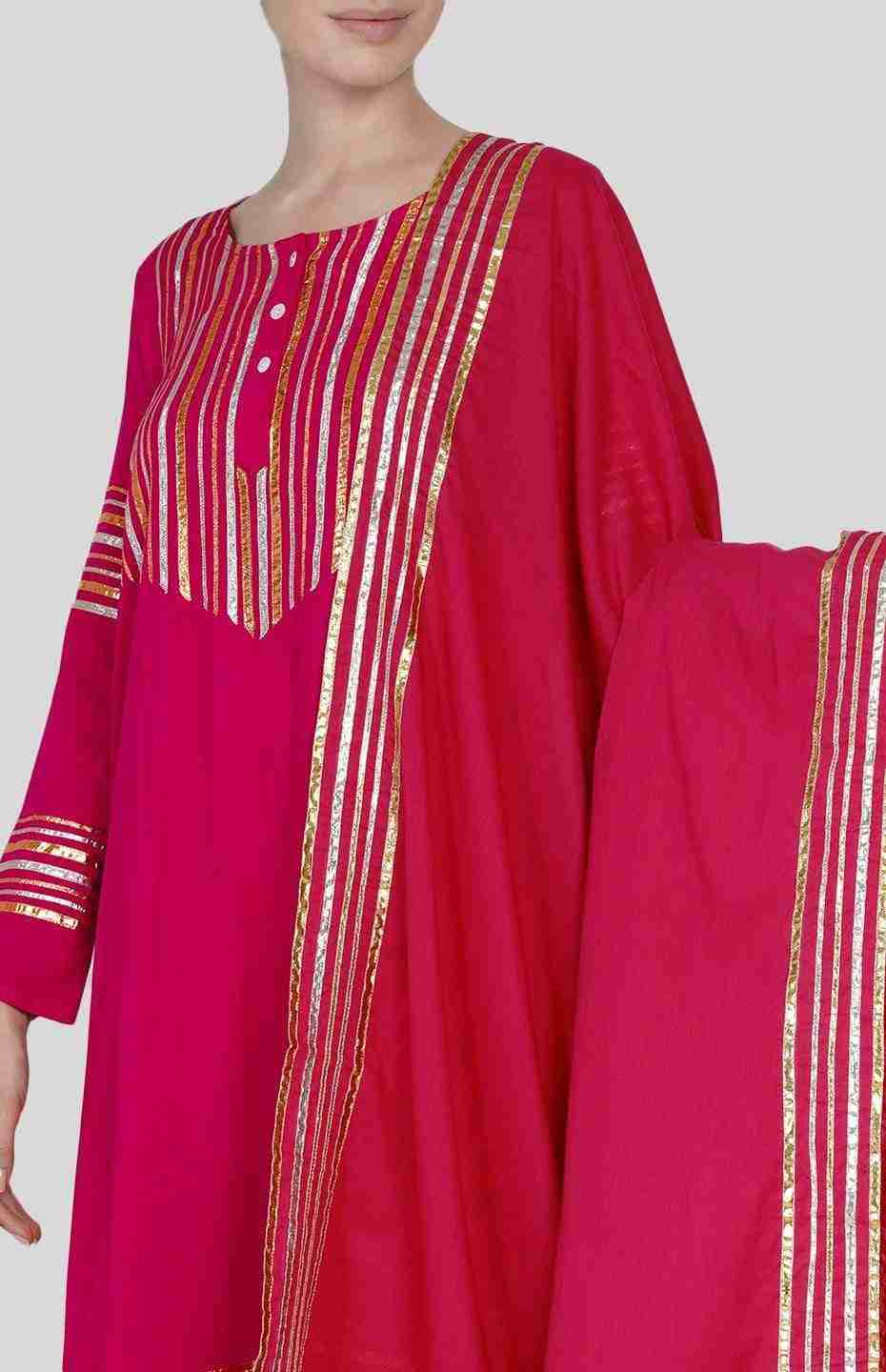 Pink Barcode Dupatta