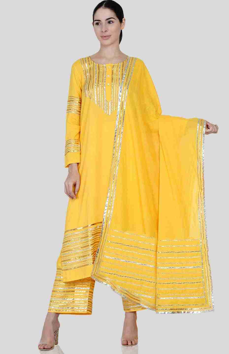 Yellow Barcode Dupatta