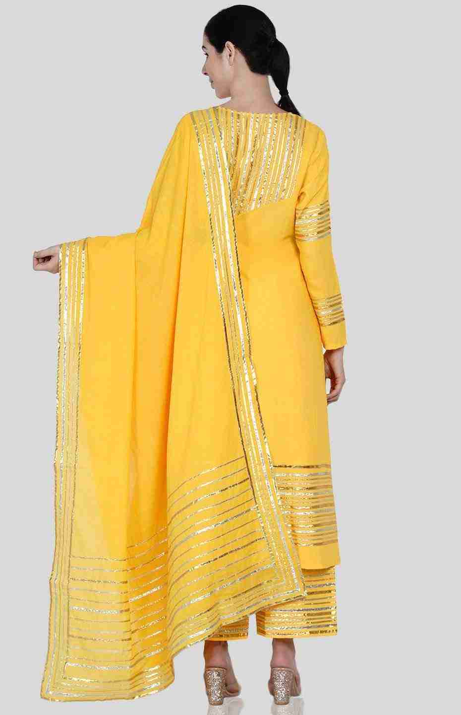 Yellow Barcode Dupatta
