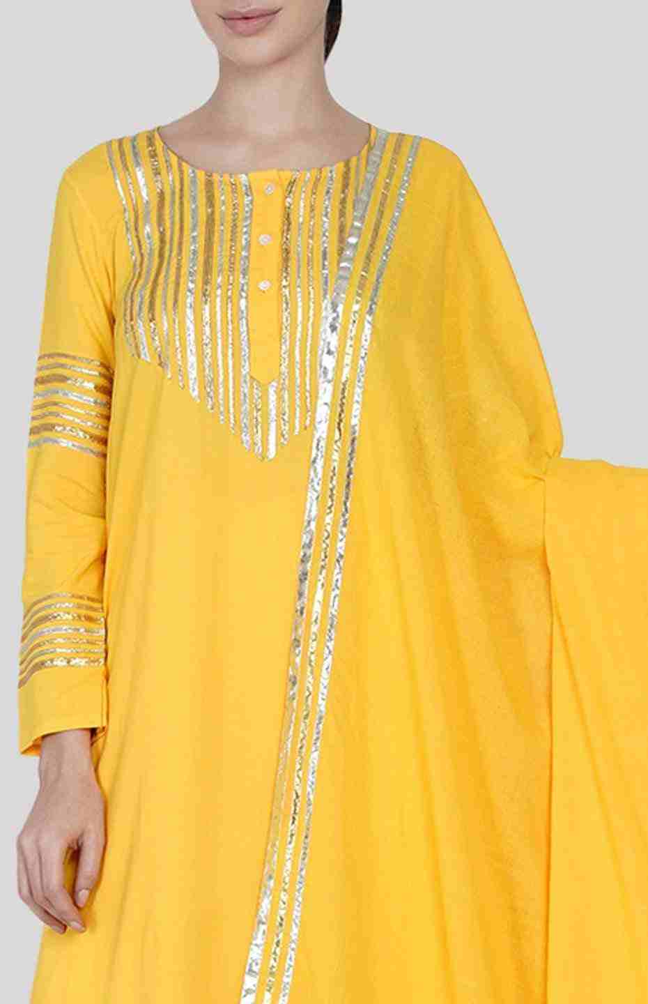 Yellow Barcode Dupatta