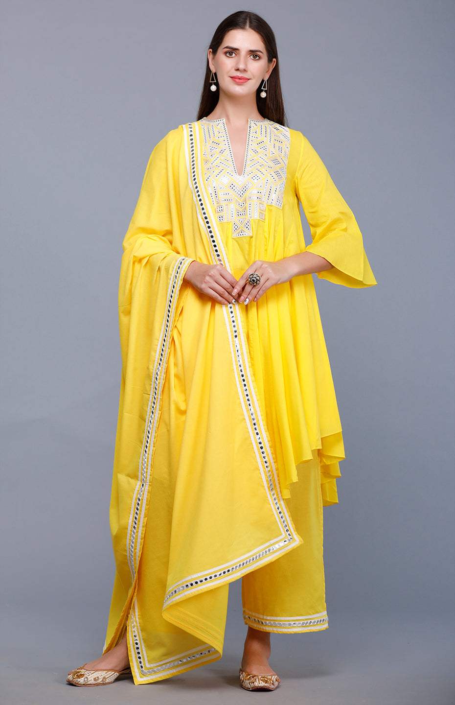 Yellow Mirror Dupatta
