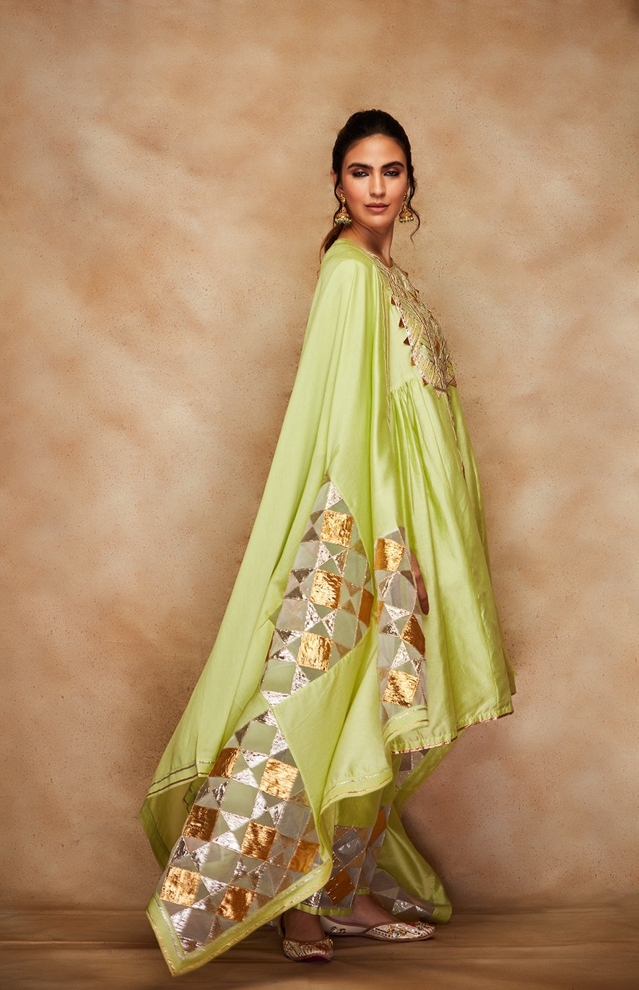 Pista Green Chanderi Silk Gota Dupatta