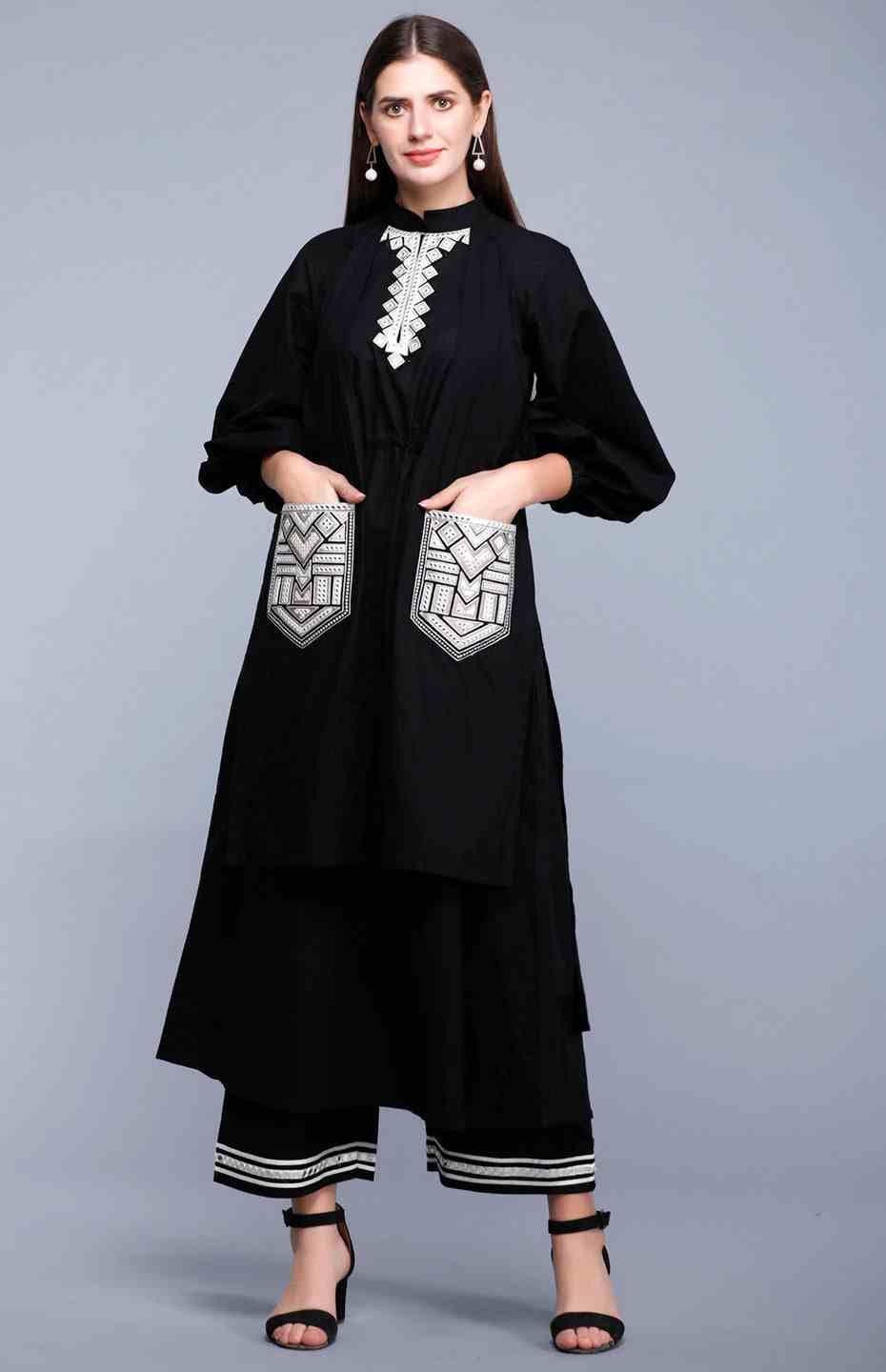Black Flap Mirror Tunic