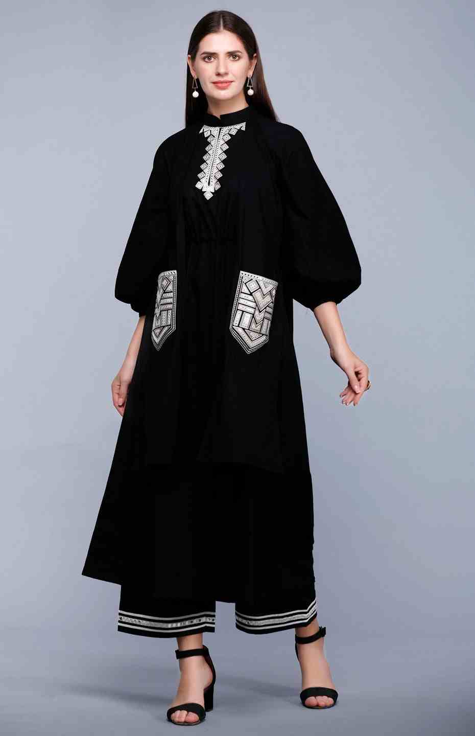 Black Flap Mirror Tunic