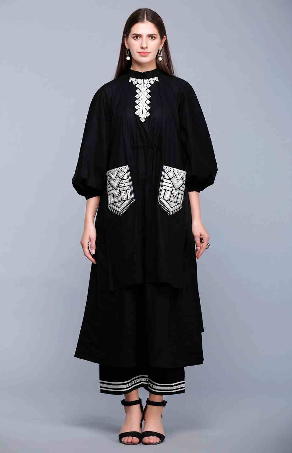 Black Flap Mirror Tunic