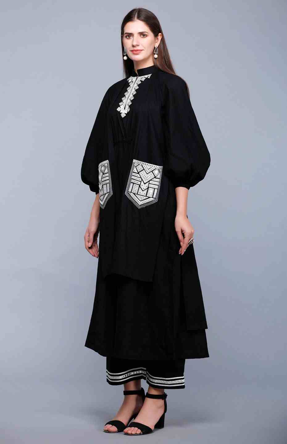 Black Flap Mirror Tunic