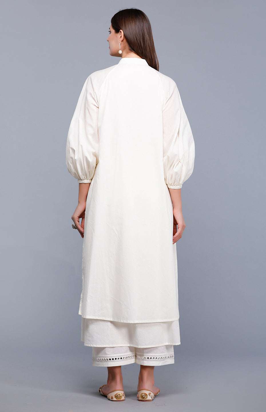 Off White Flap Mirror Tunic