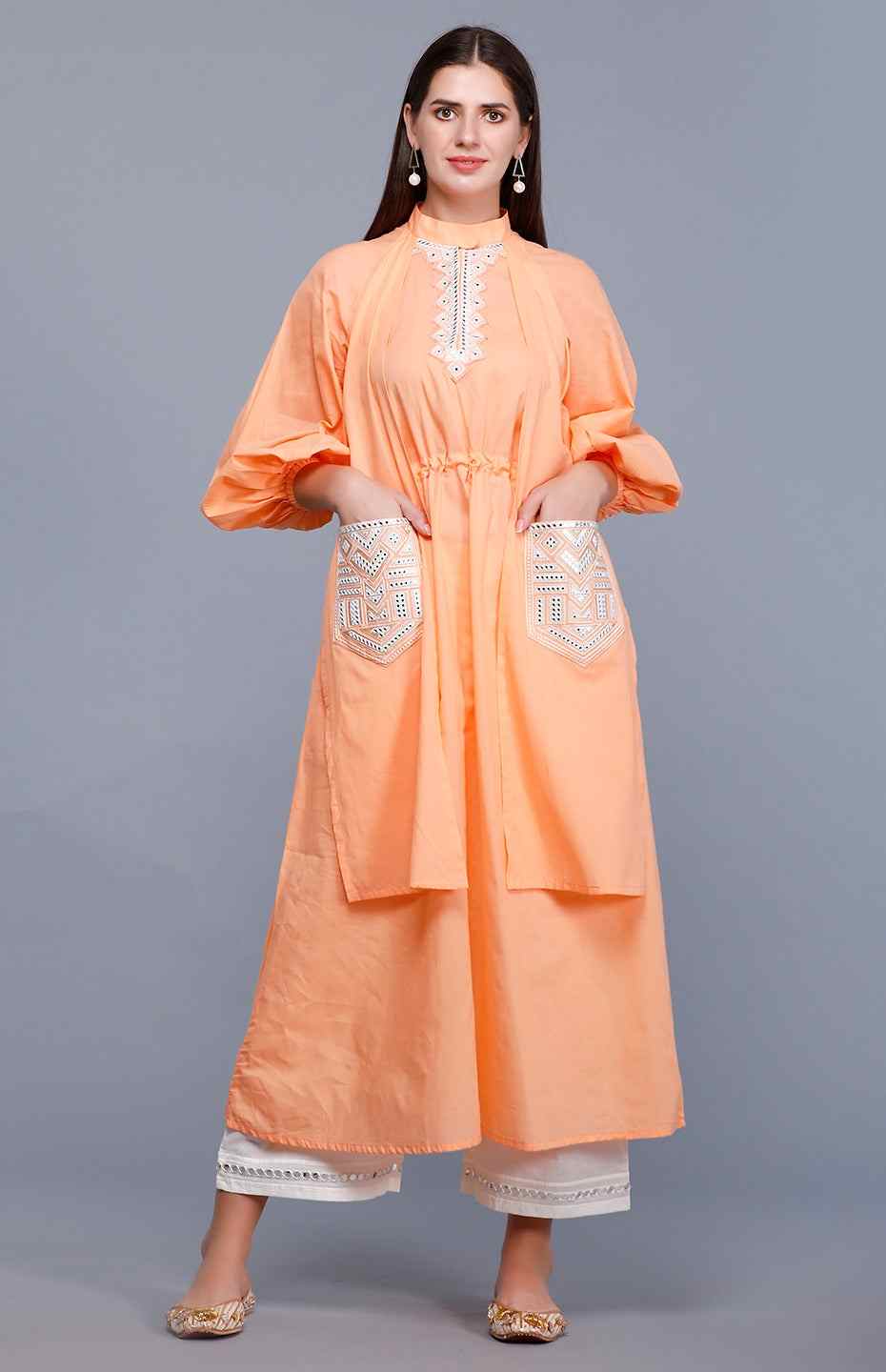 Peach Flap Mirror Tunic