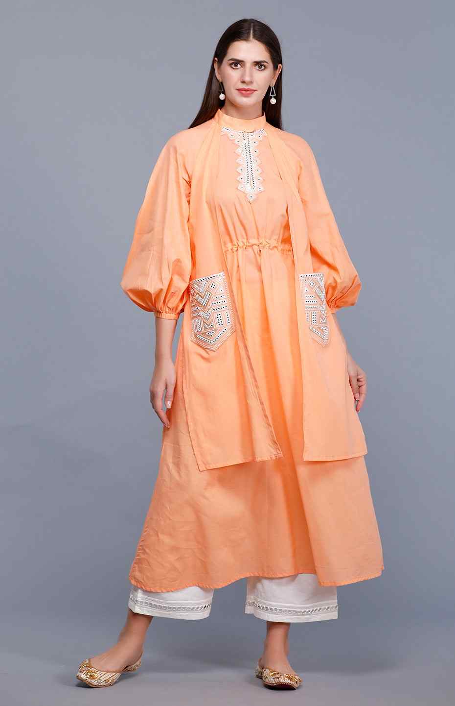 Peach Flap Mirror Tunic