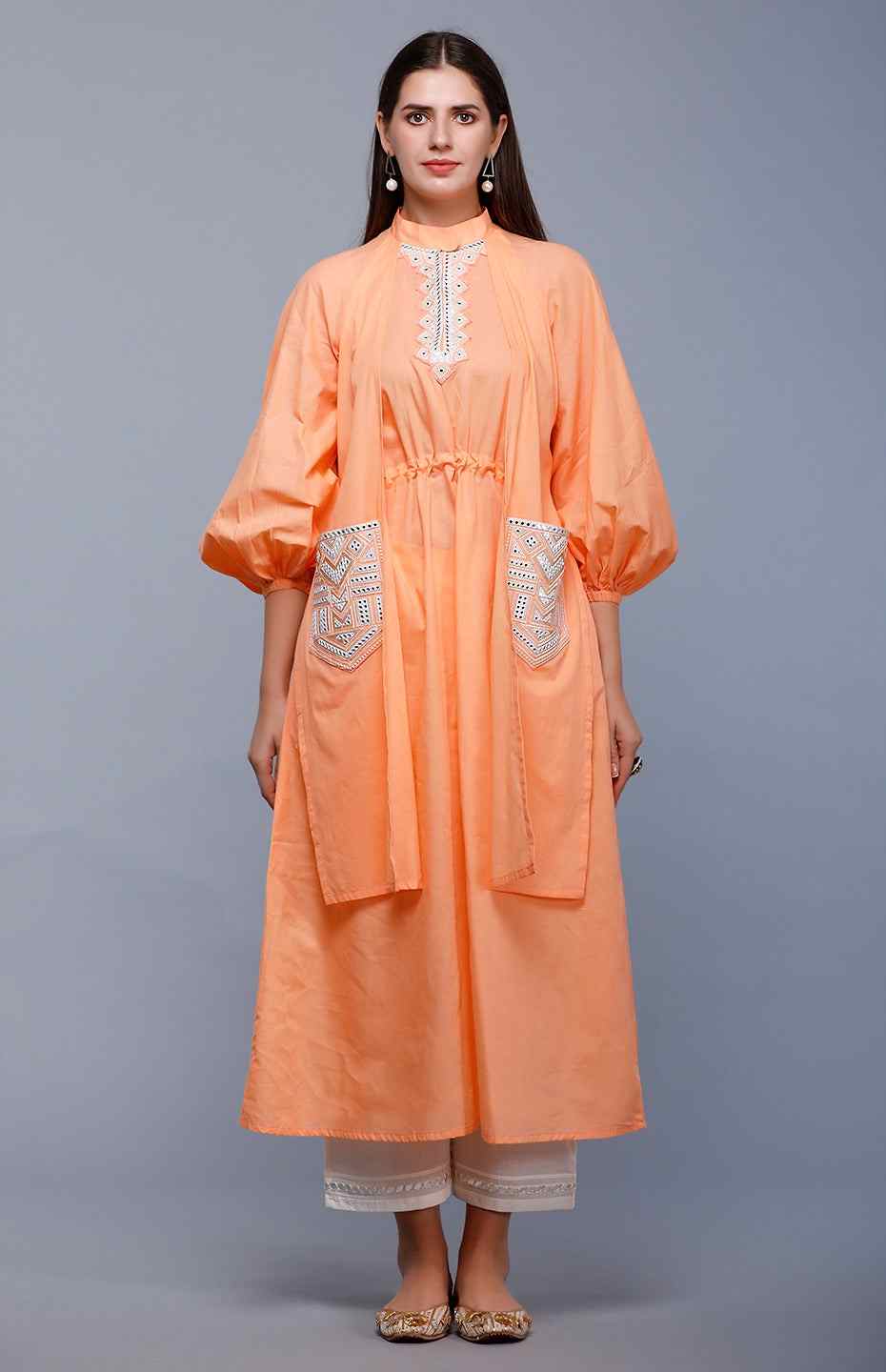 Peach Flap Mirror Tunic