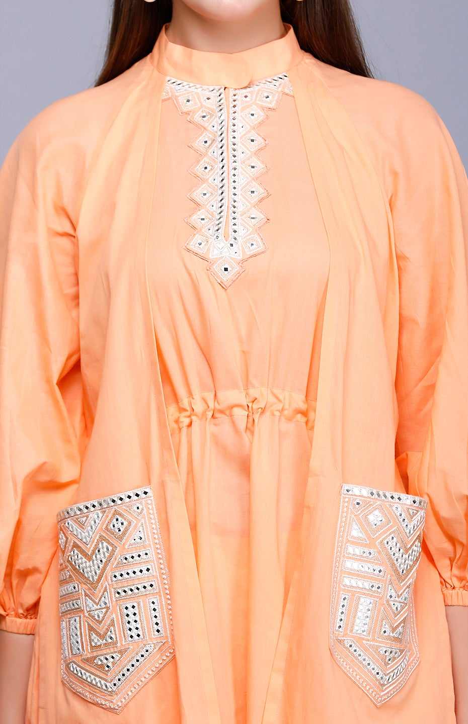 Peach Flap Mirror Tunic