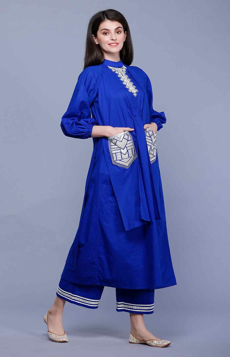 Royal Blue Flap Mirror Tunic