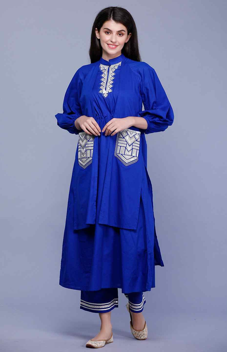 Royal Blue Flap Mirror Tunic