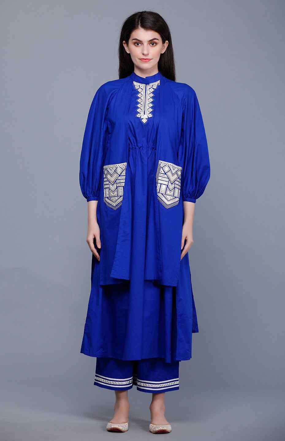 Royal Blue Flap Mirror Tunic