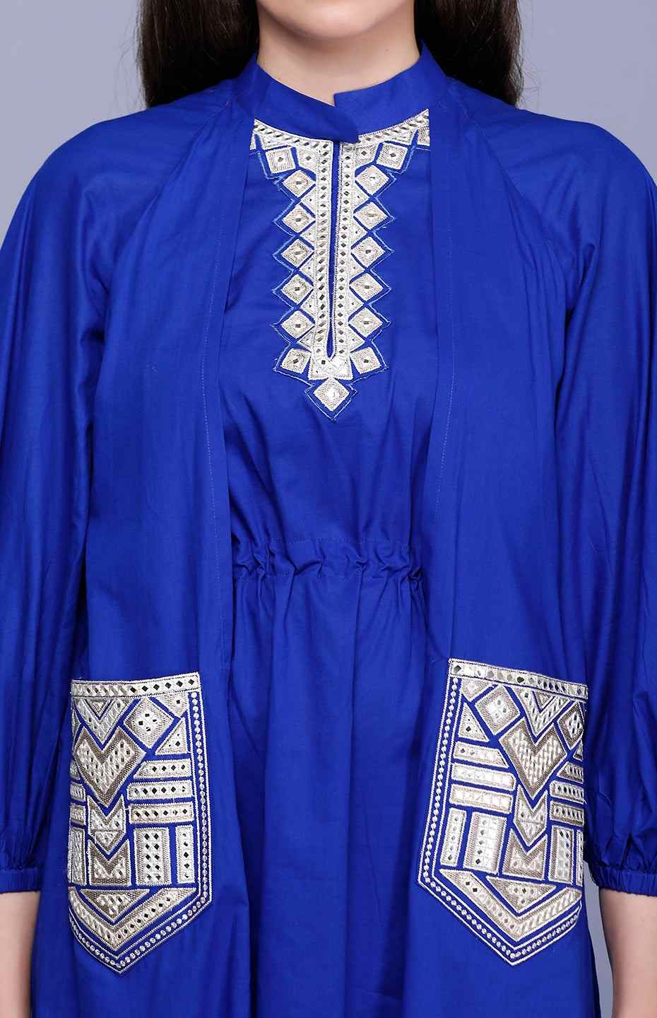 Royal Blue Flap Mirror Tunic