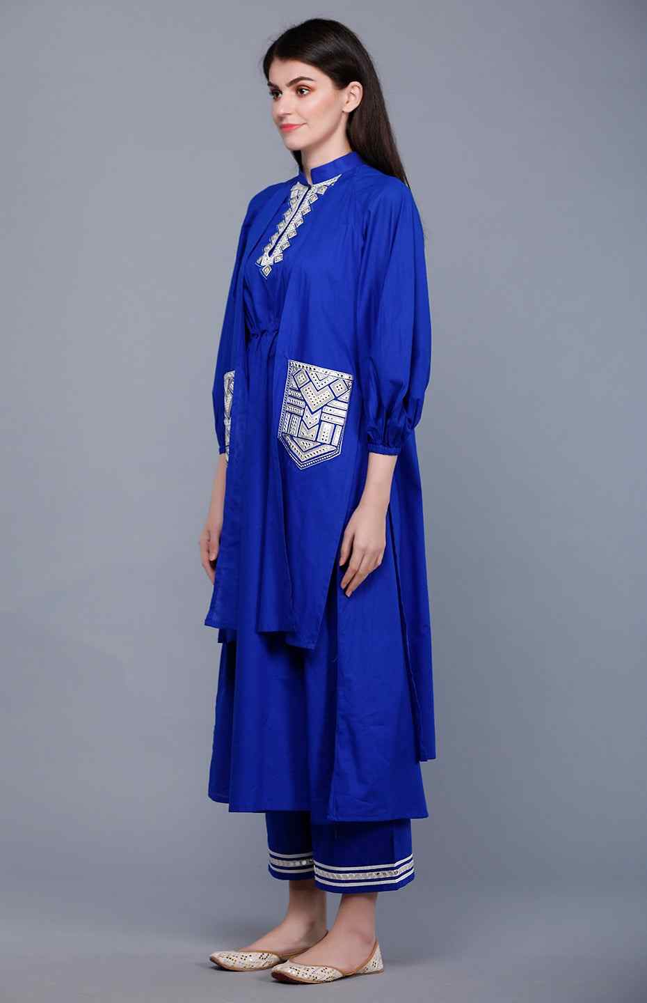 Royal Blue Flap Mirror Tunic