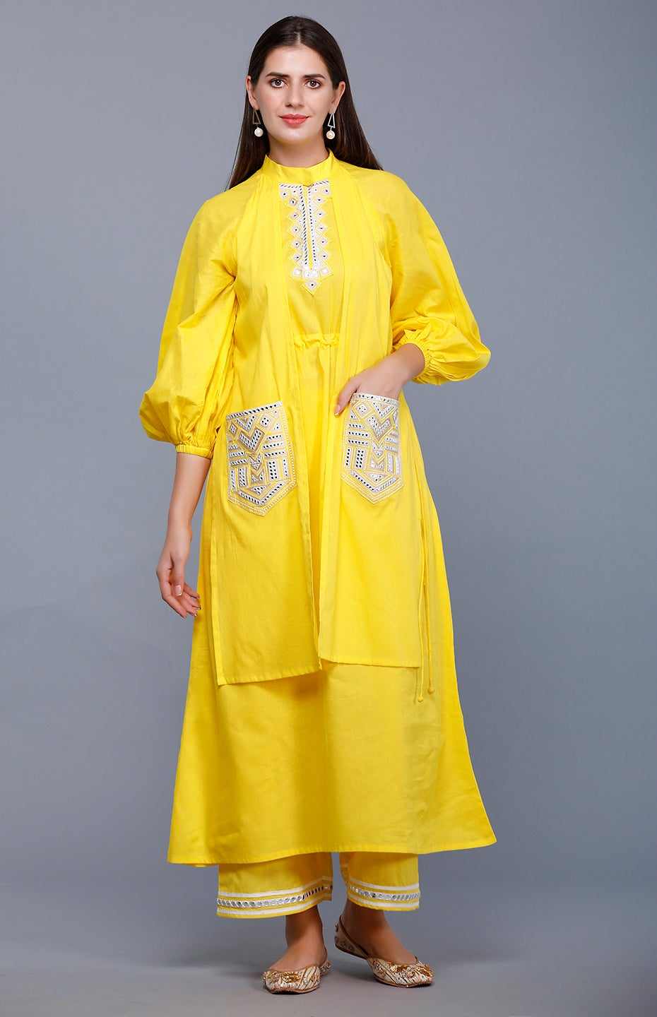 Yellow Flap Mirror Tunic