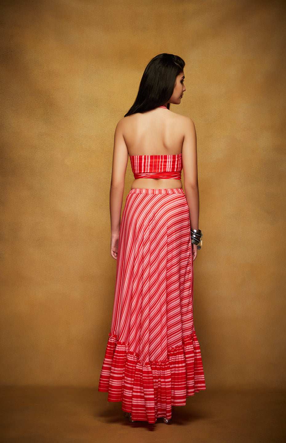 Red & Pink Halter Blouse